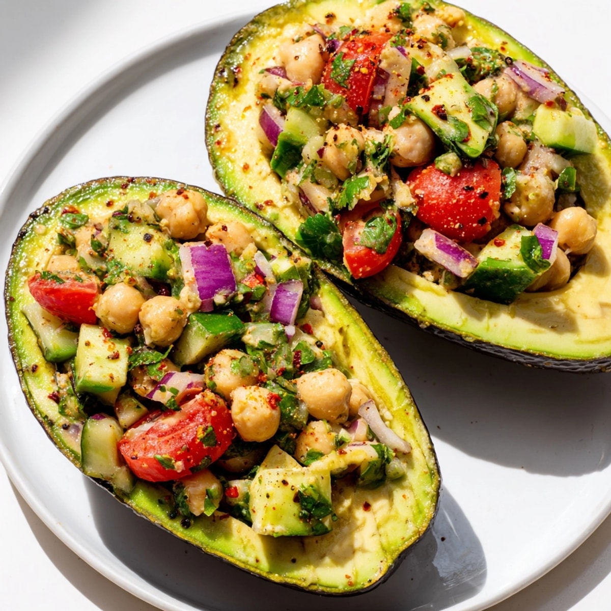Imagine fresh, creamy Avocado Chickpea Breakfast Boats, a quick & healthy vegetarian start.
