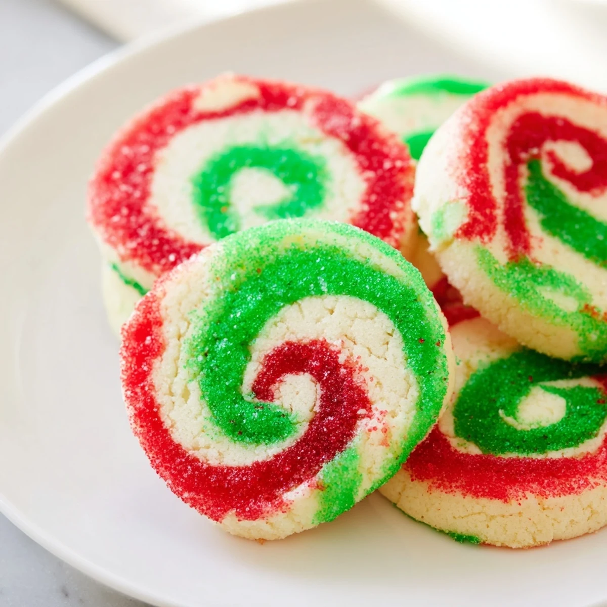Buttery texture and beautiful color on these homemade Holiday Pinwheel Cookies, ready for baking and sharing.