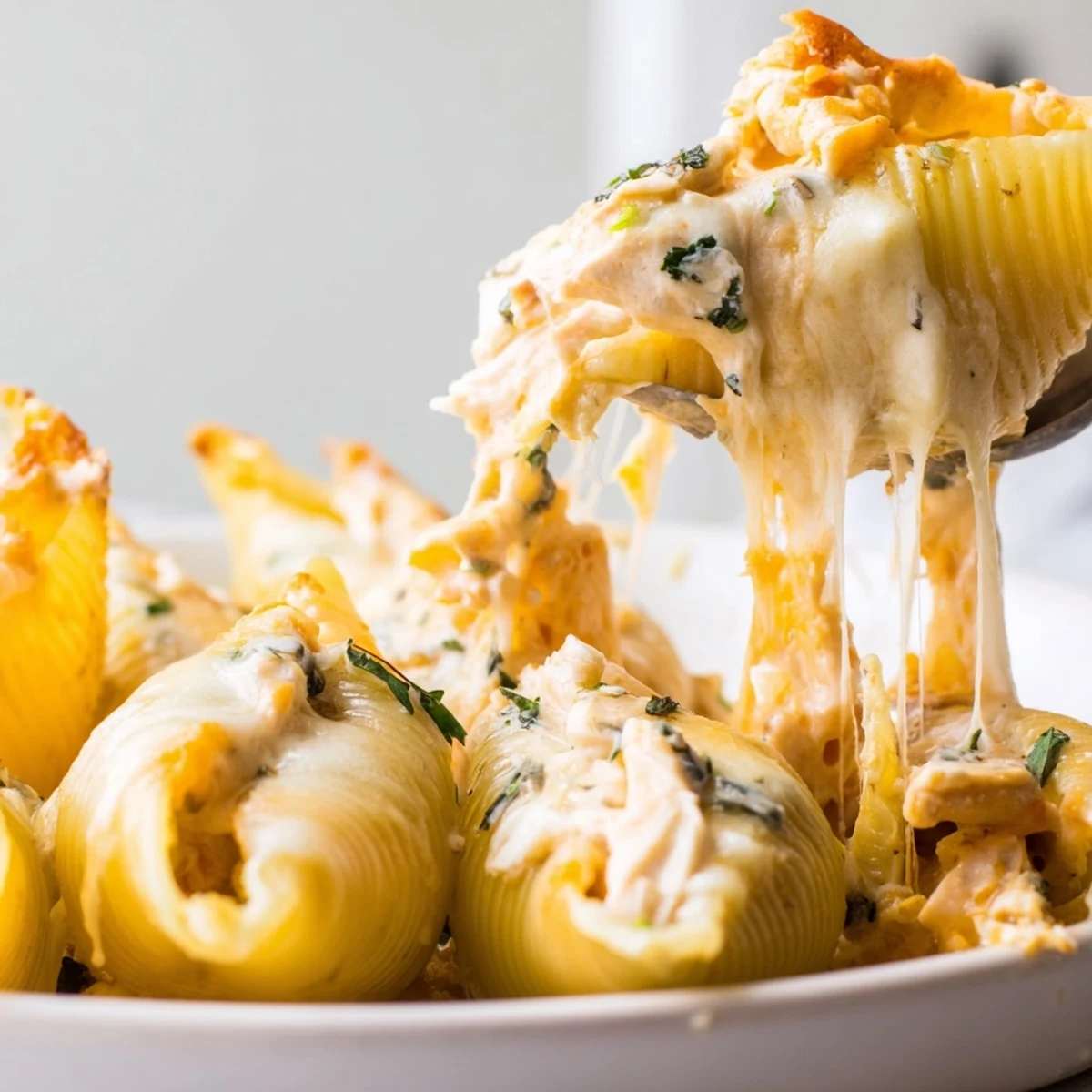 Creamy pumpkin and Gouda fill these Stuffed Shells, smothered in brown butter sage Alfredo sauce.