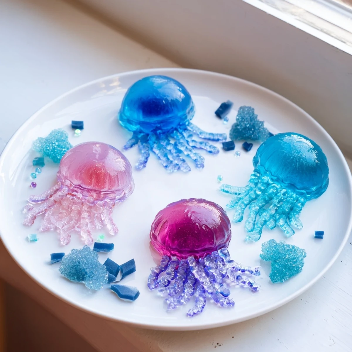 A whimsical Jellyfish Candy Platter design with sweet gummies, ready for your next party spread.