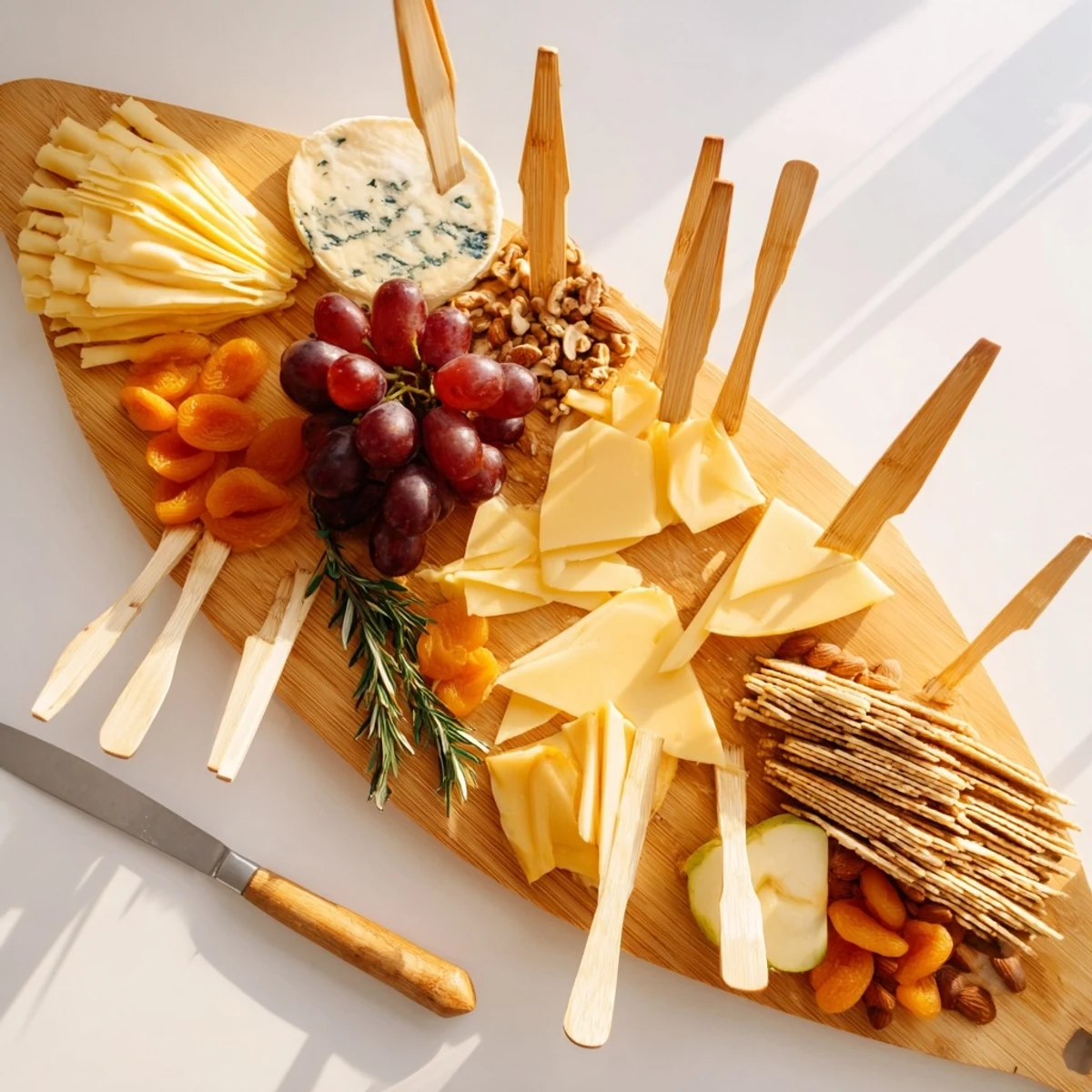 This Sailboat Cheese Platter is a festive appetizer, showcasing colorful cheeses and appetizing accompaniments.