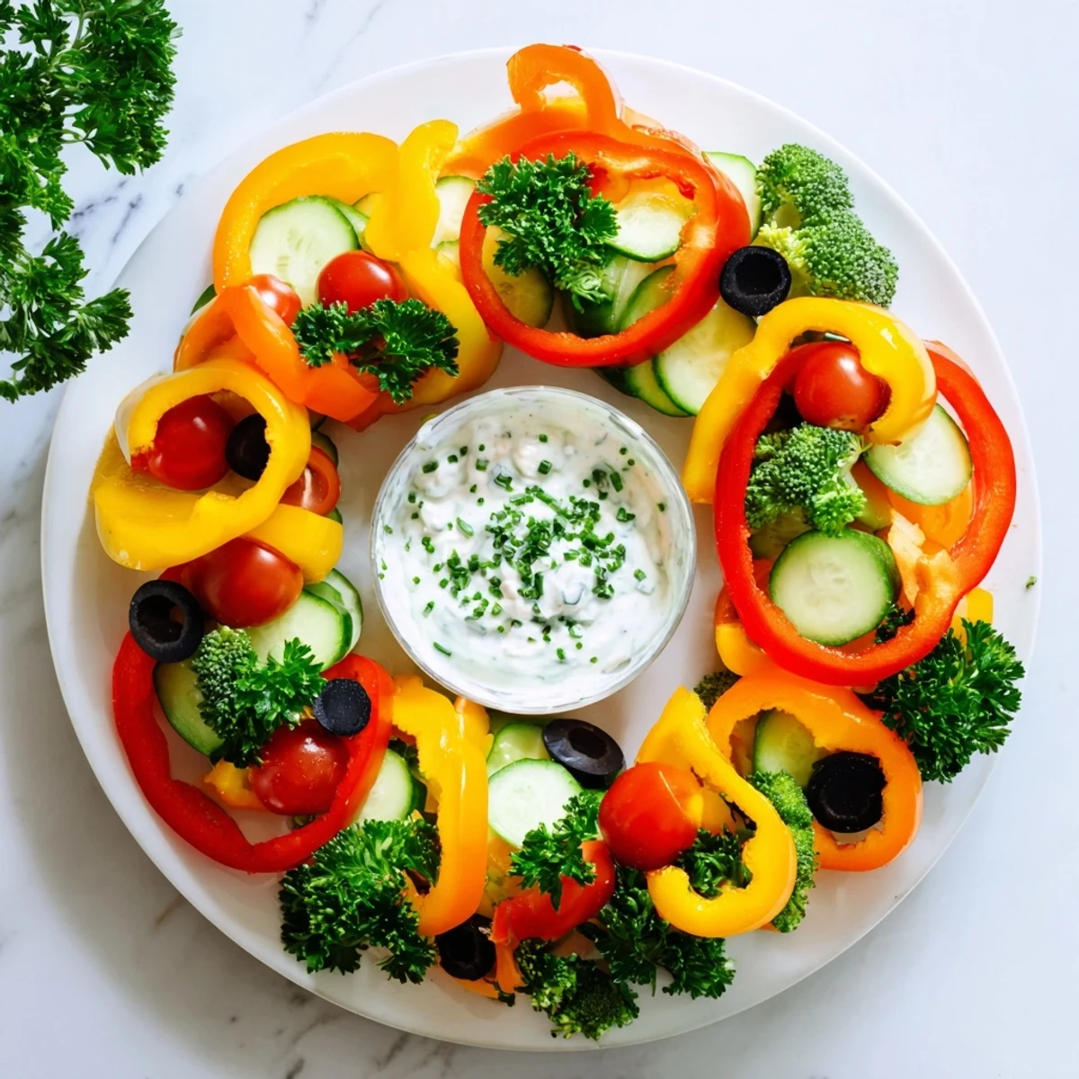Festive Bell Pepper Wreath