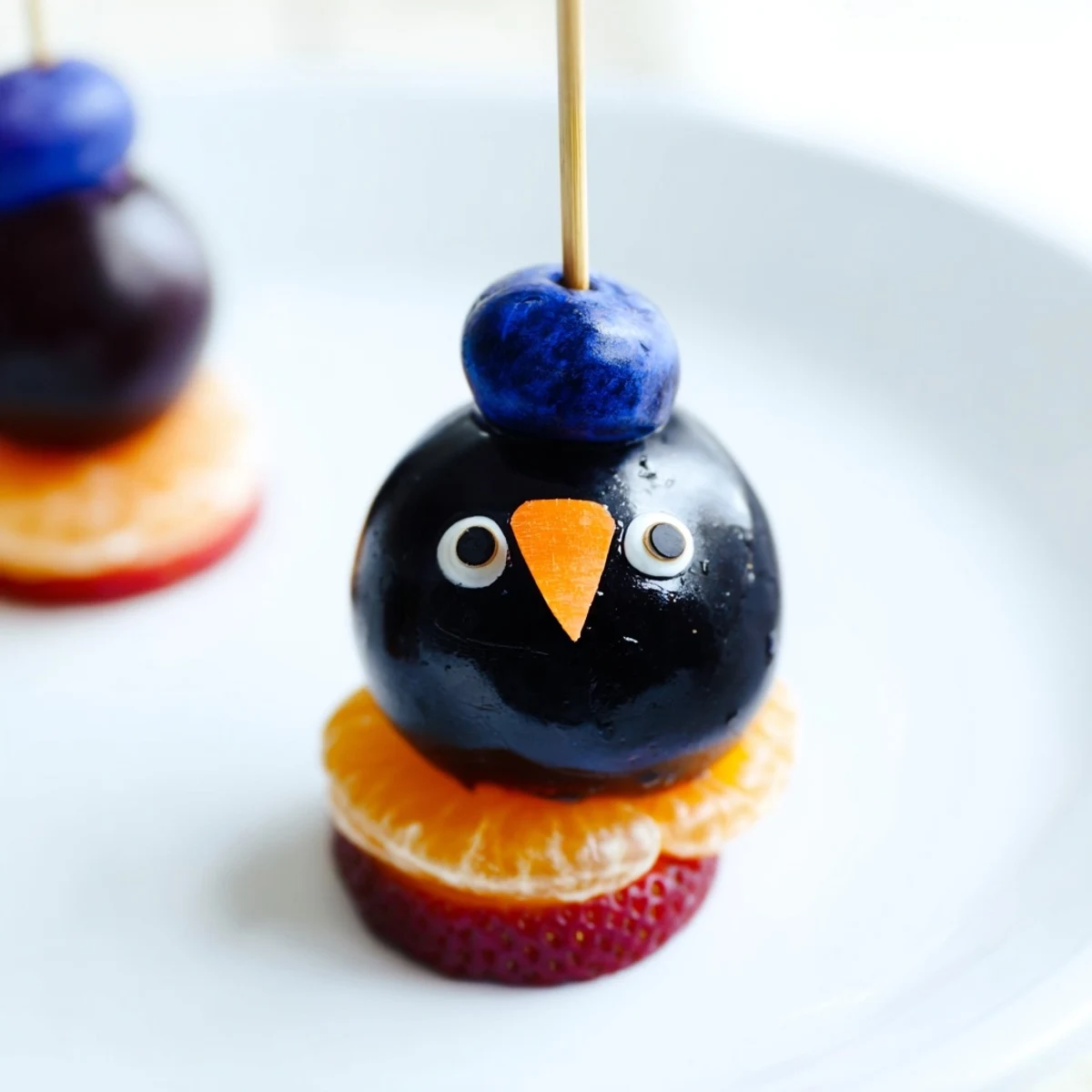 Penguin Fruit Skewer Army