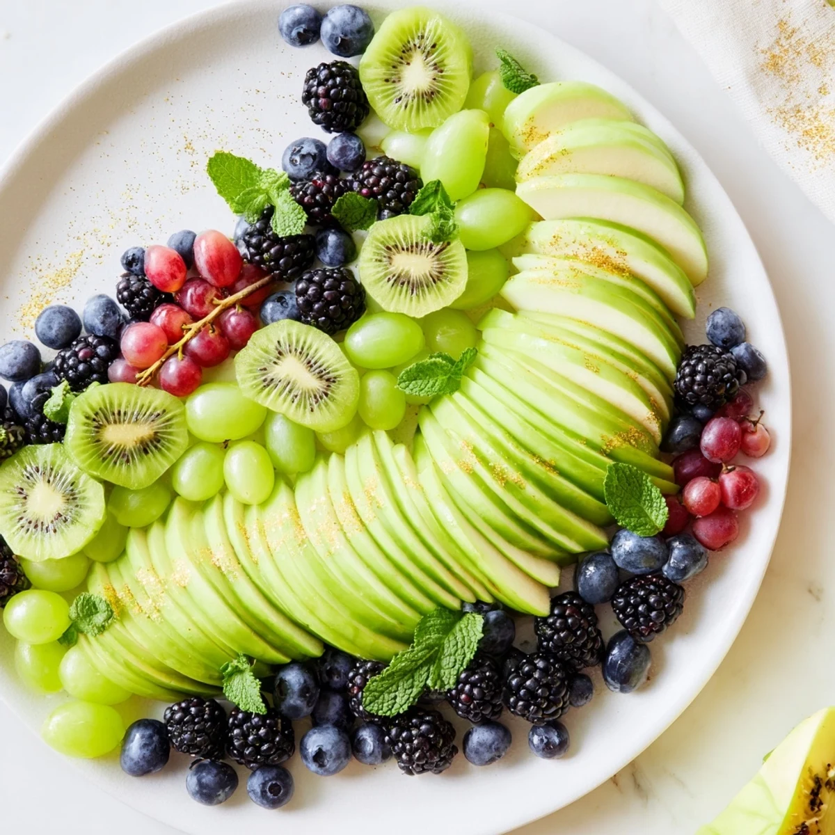 Imagine the stunning Aurora Borealis Sweep: a colorful, refreshing fruit display fit to eat!