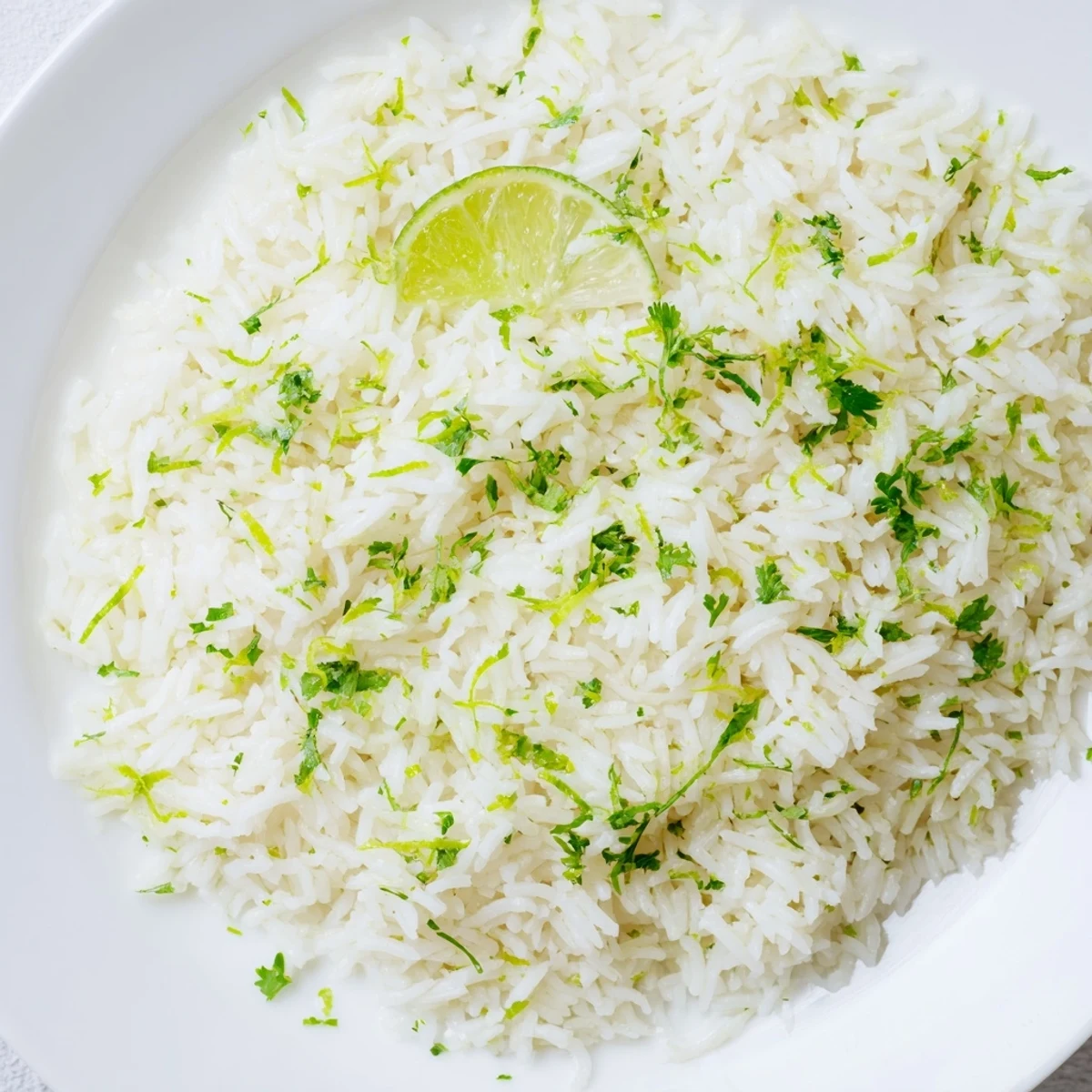 A vibrant bowl of Cilantro Lime Rice, cooked to fluffy perfection, ready to serve and enjoy.