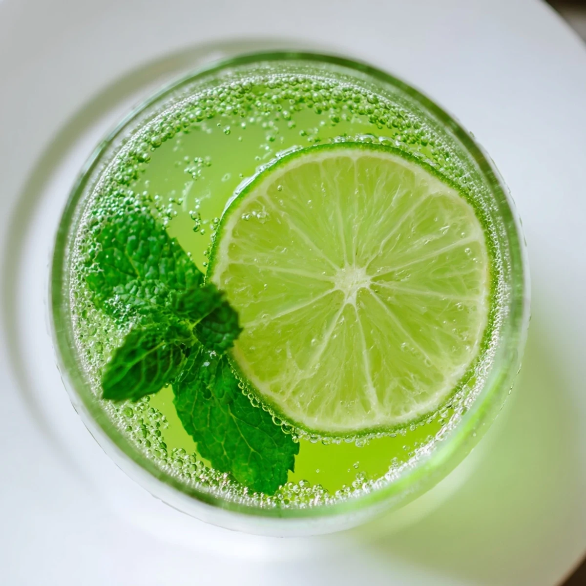 Chilled Mint Lime Agua Fresca sparkles invitingly in a tall glass, perfect for a sunny afternoon.