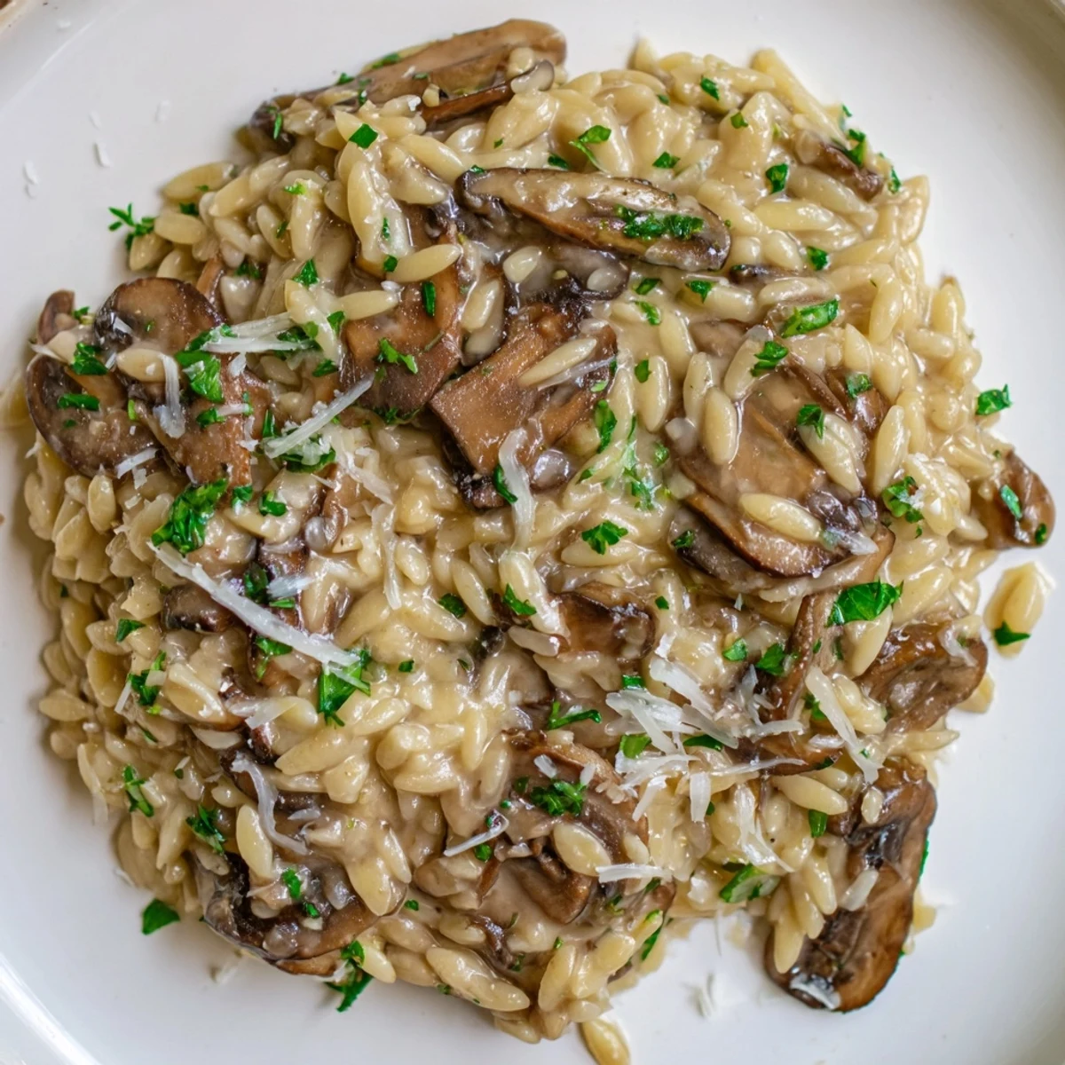 Orzo Mushroom Risotto Style