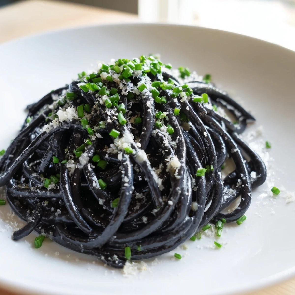 Squid Ink Pasta Cream Sauce