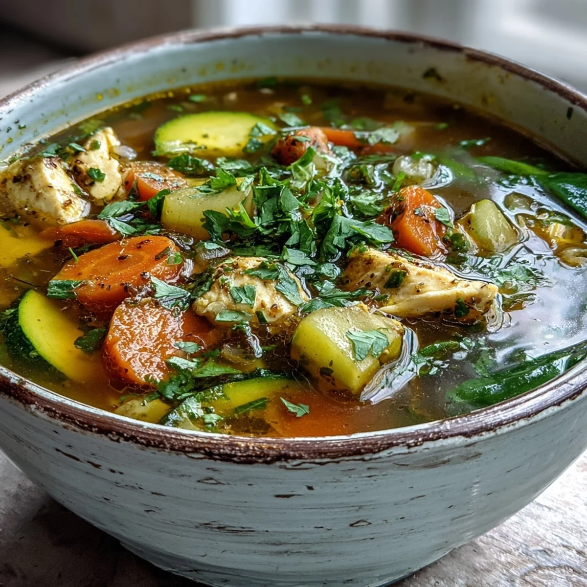 Turmeric Chicken Soup Golden