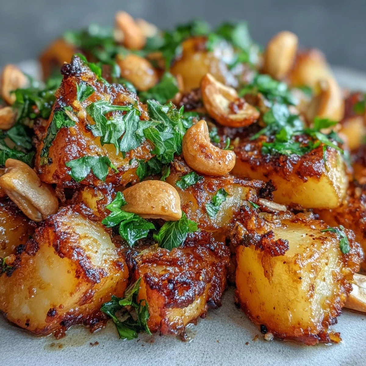 A hearty vegetarian Curried Celeriac main dish served alongside fluffy white rice and warm naan bread.