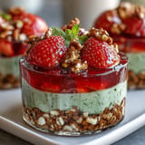 Refreshing Pistachio Strawberry Pretzel Jello Salad, a sweet and salty party dessert.