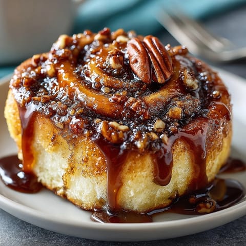Freshly baked Cinnamon Pecan Sticky Buns, showcasing fluffed layers and pecans, ready to be served for brunch or dessert enjoyment.