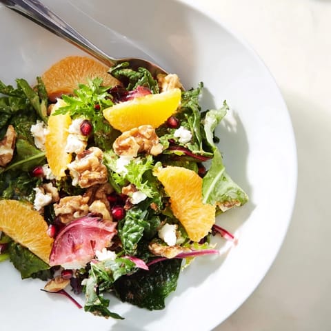 Winter Greens Citrus Pomegranate Salad