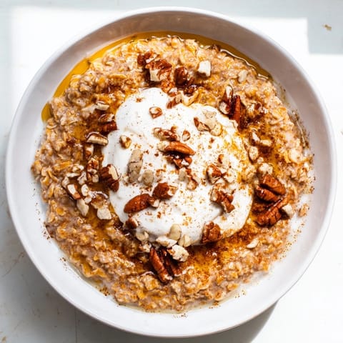 Warm, spiced Pumpkin Spice Latte Oats, perfectly portioned for a delicious breakfast treat.