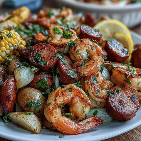 Onion Boil Shrimp Sausage