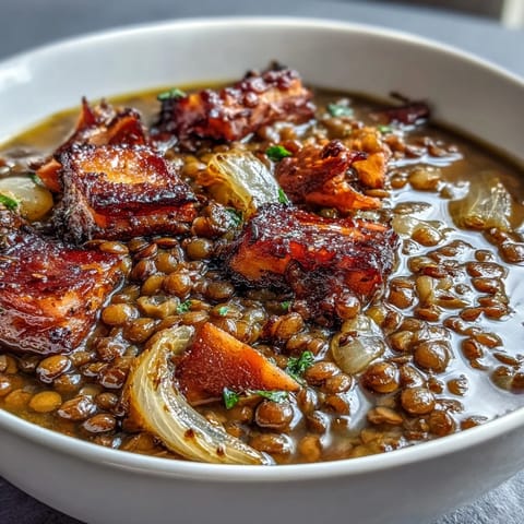 One-Pot Ham Onion Lentil