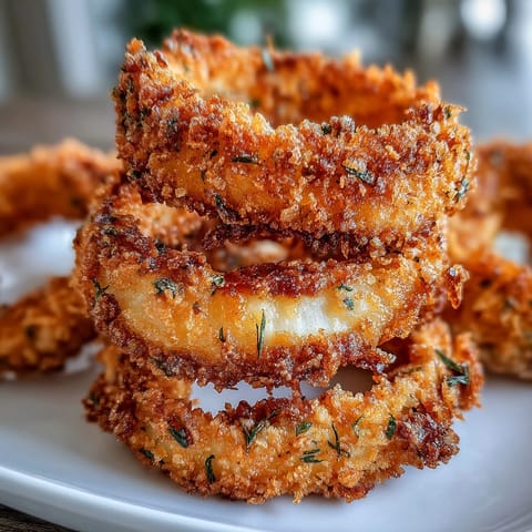 Baked Onion Rings Smoky Dip
