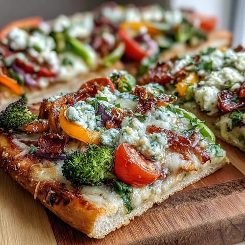 St Pattys Rainbow Veggie Flatbread