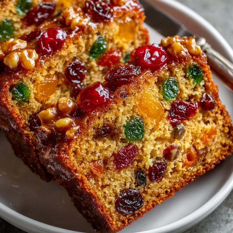 This warm and inviting Mulled Wine-Spiced Fruitcake Loaf is perfect for holiday feasting or a festive dessert.