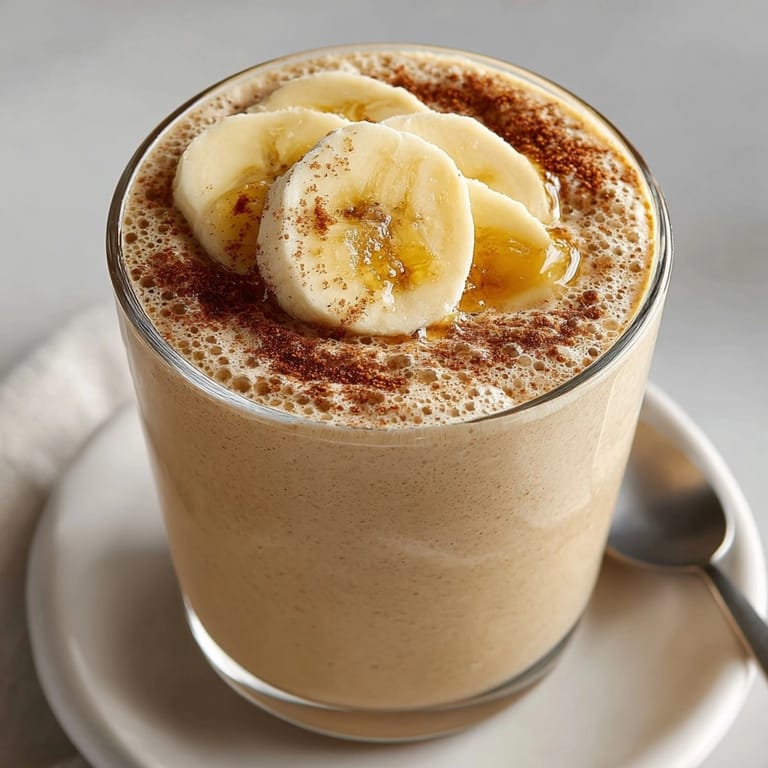 Wholesome Peanut Butter Banana Smoothie: ripe fruit harmonizing with nutty butter, blended smooth.
