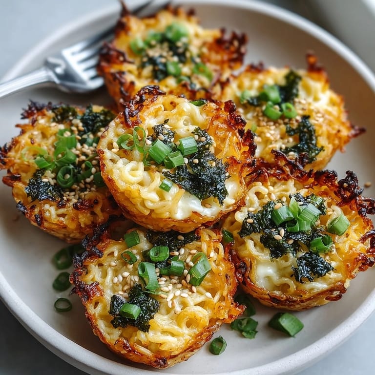 Homemade baked Ramen Egg Bites, a flavorful Japanese-inspired appetizer, ready to serve.