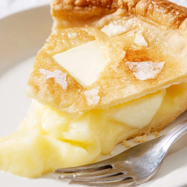 Deliciously simple water pie served with whipped cream and fresh berries for dessert.  