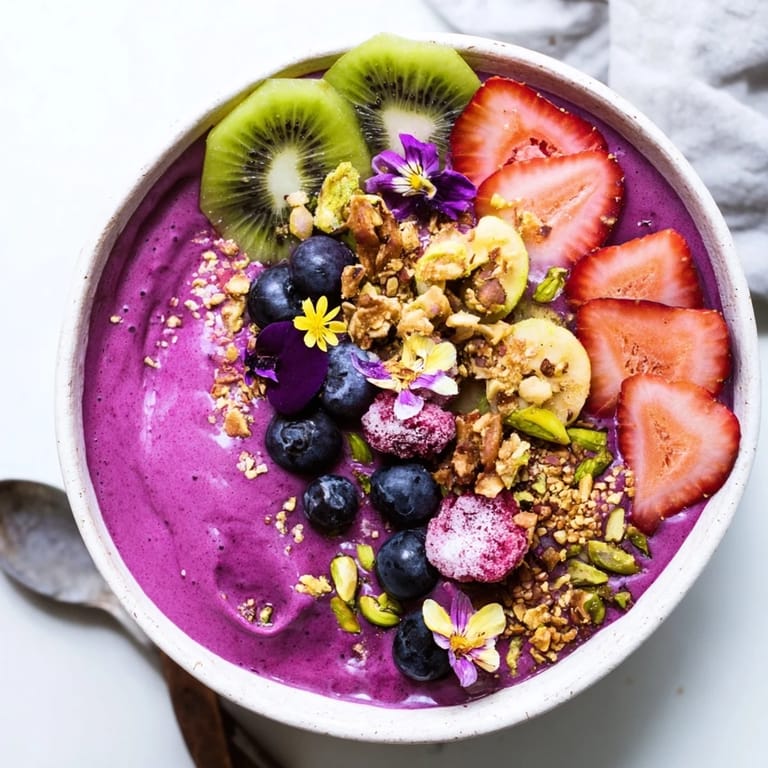 Nutrient-rich vibrant smoothie bowls topped with berries and granola for a delicious treat.
