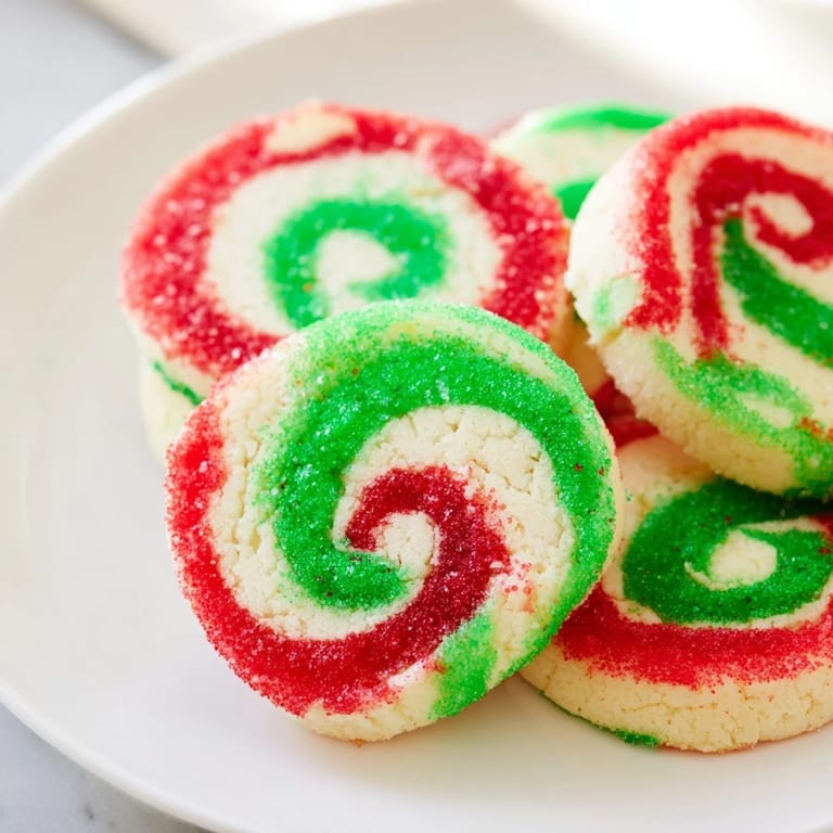 Buttery texture and beautiful color on these homemade Holiday Pinwheel Cookies, ready for baking and sharing.