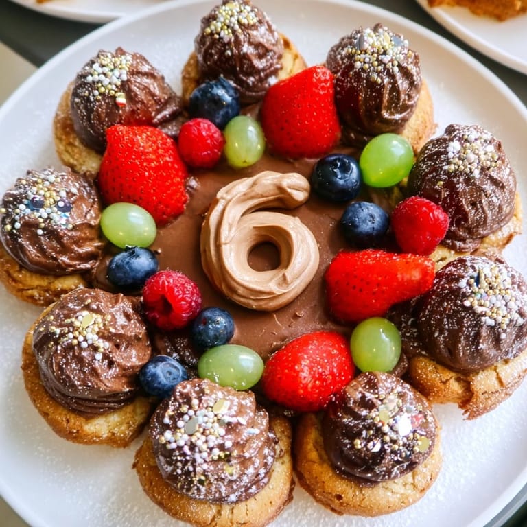 Elegant Sparkling Clock Countdown Platter showcasing a variety of colorful fruits and delicate pastries.