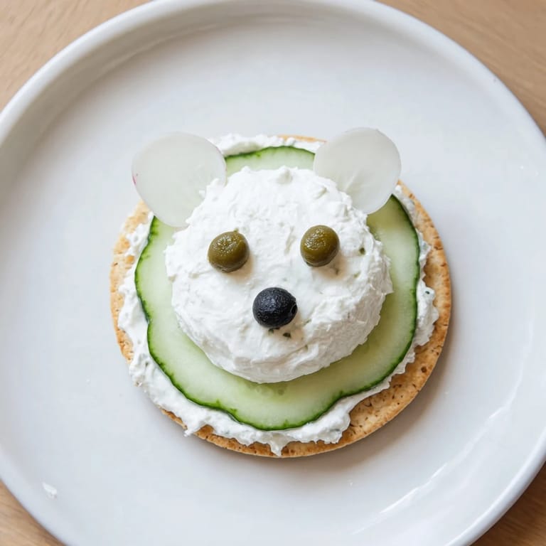 Savory Polar Bear Iceberg Cracker Stacks: imagine chilled cream cheese atop crunchy crackers with olive noses.