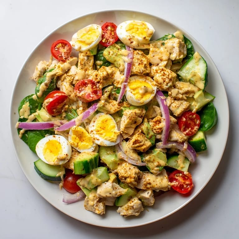 Enjoy this easy High-Protein Chicken and Egg Salad recipe, perfect for lunch or meal prep!
