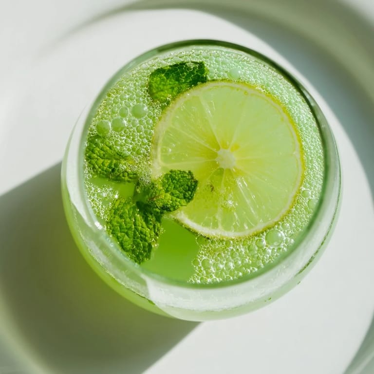 Vibrant green Mint Lime Agua Fresca shows off fresh mint and lime, ready for a cool sip.