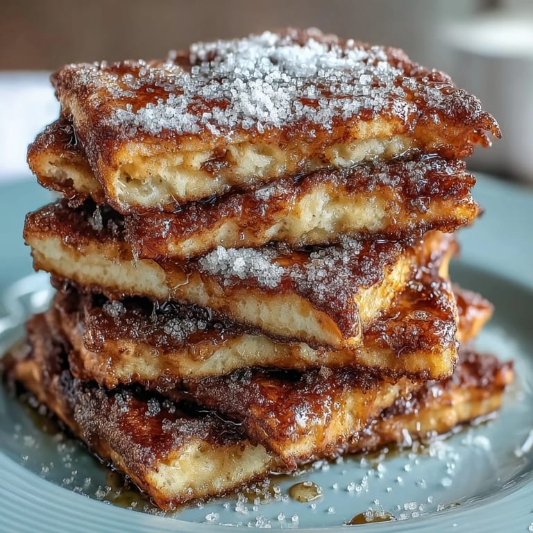 Freshly plated Spanish Churro-Inspired Pancakes drizzled with rich chocolate sauce, ready to be enjoyed with a cup of coffee.