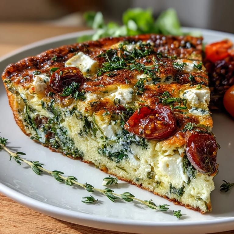 Oven-baked egg white frittata bursting with fresh vegetables, herbs, and optional feta, perfect for a satisfying and weight-loss-friendly breakfast or brunch.
