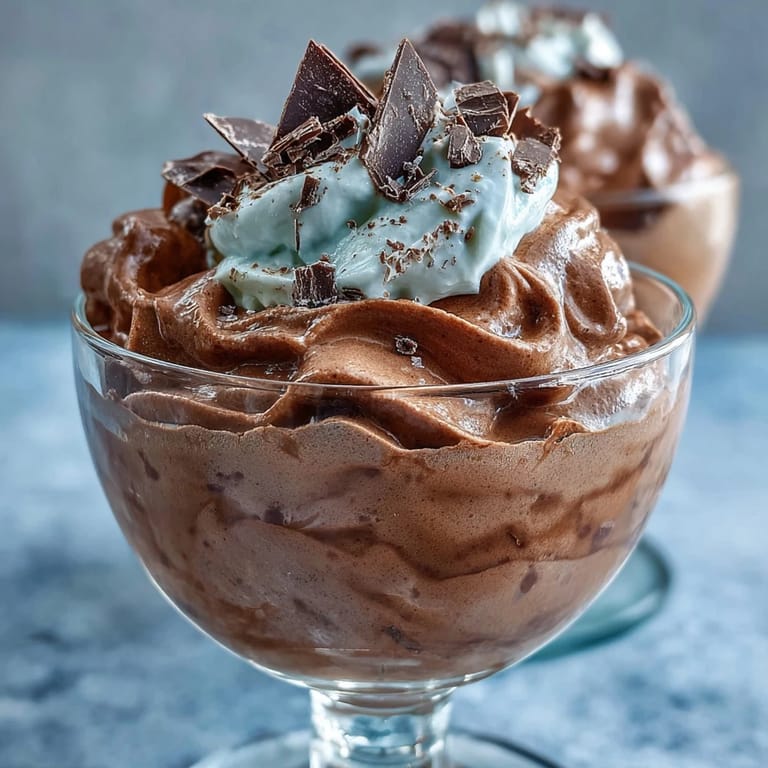 Rich chocolate protein mousse made with Greek yogurt, cocoa, and sea salt, perfect for a healthy dessert indulgence.