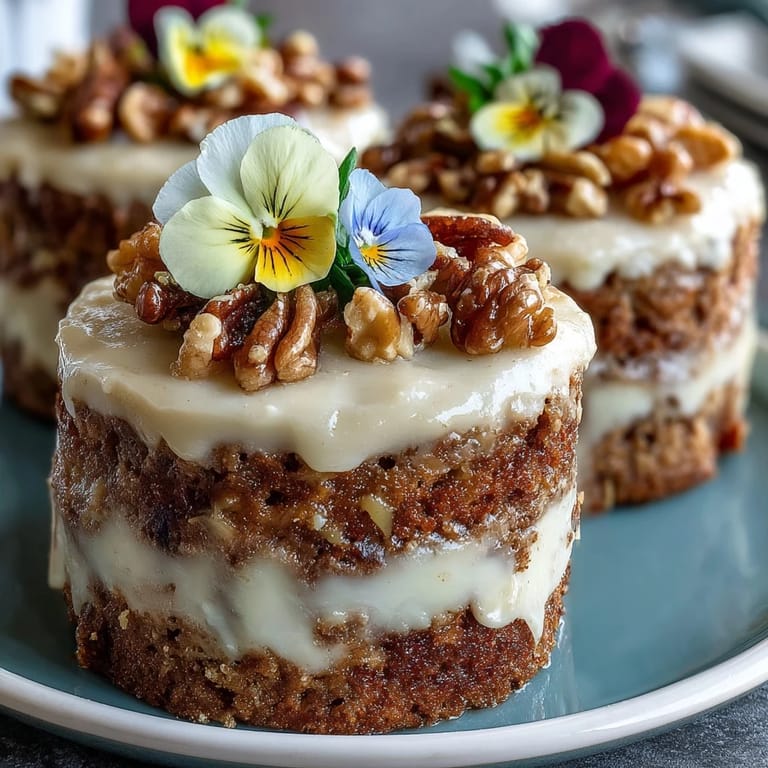 Elegant mini birthday cakes featuring soft vanilla layers, luscious buttercream, and a beautiful crown of edible spring blossoms.