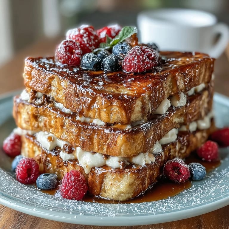 Warm and comforting pancake casserole with juicy mixed berries, creamy vanilla custard, and a light dusting of sugar—perfect for a special breakfast.
