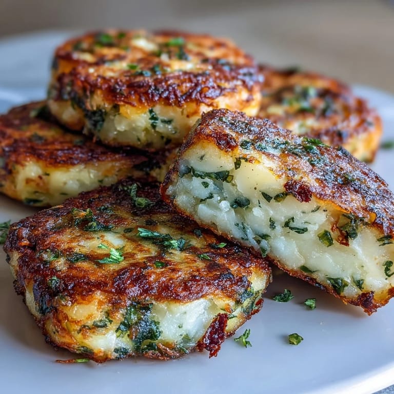 Delicious baked Spanish potato cakes boasting a golden crust, perfect for dipping.
