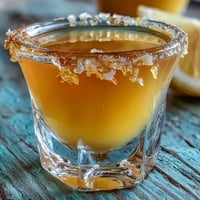 Homemade Limoncello with Fresh Lemons in glass bottles, golden citrus liqueur glowing in sunlight, garnished with lemon slices.
